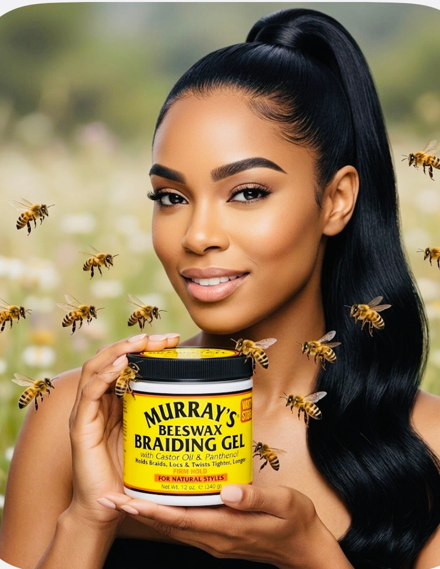 Murray's Beeswax Braiding Gel Castor Oil Panthenol Firm Hold 12 OZ (340g)
