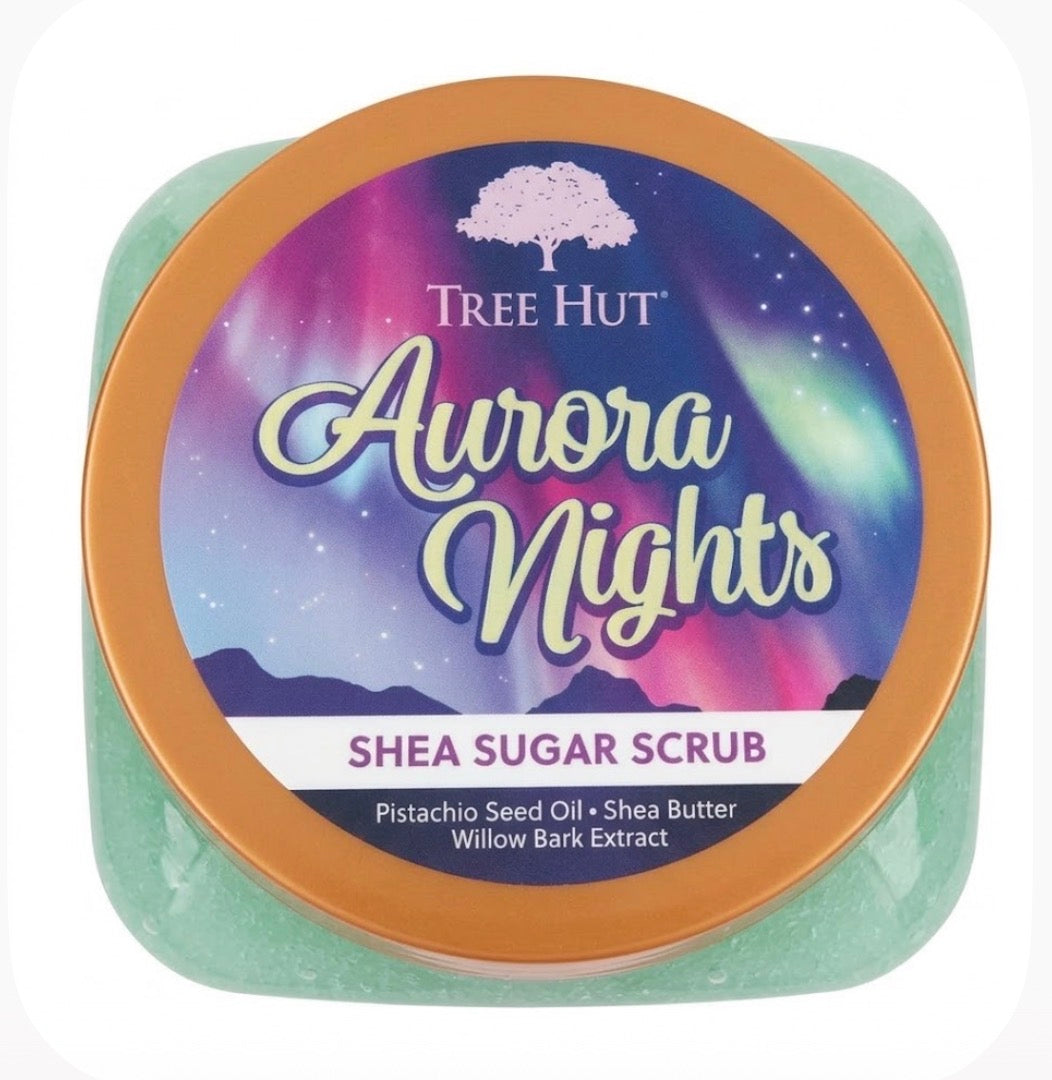 Tree Hut Aurora Nights Shea Sugar Body Scrub w/ Shea Butter & Willow Bark 18 oz