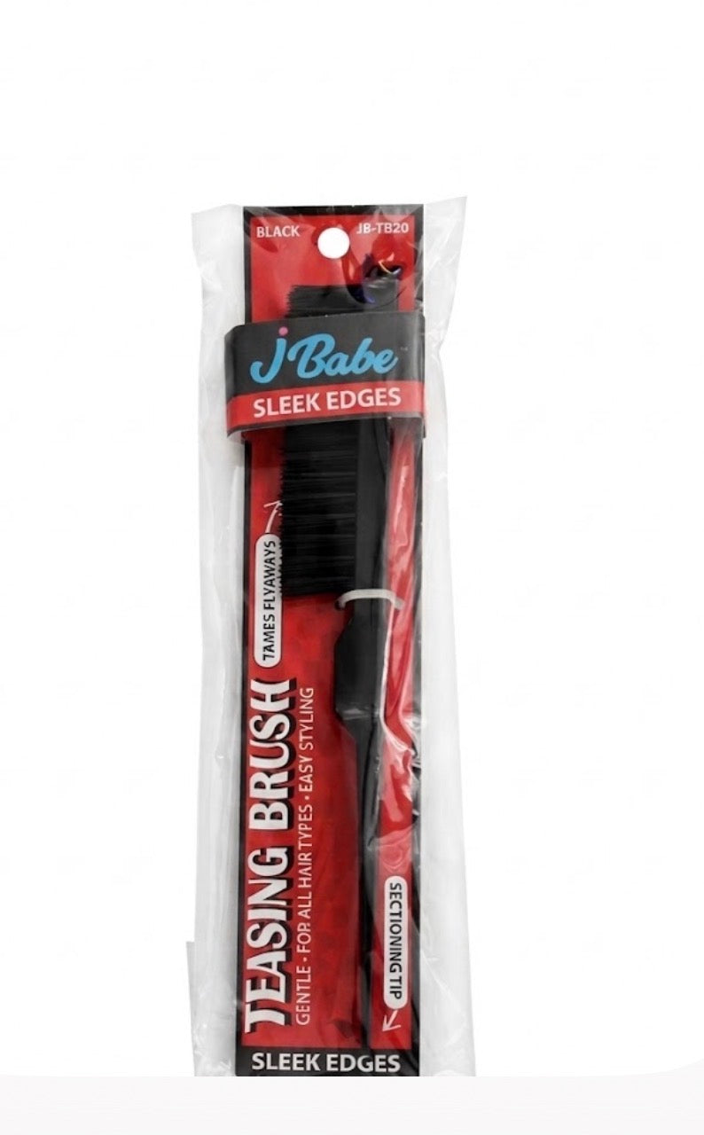 J'Babe Teasing Brush Black with Sectioning Tip Tames Flyaways Easy Styling