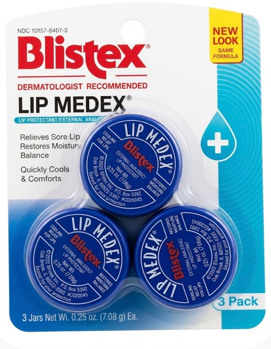 3pk Blistex Lip Medex Lip Balm .25 oz each