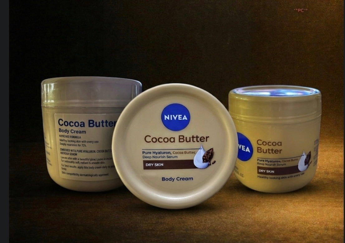 NIVEA Cocoa Butter Pure Hyaluron Deep Nourish Body Cream Moisturizer Dry Skin