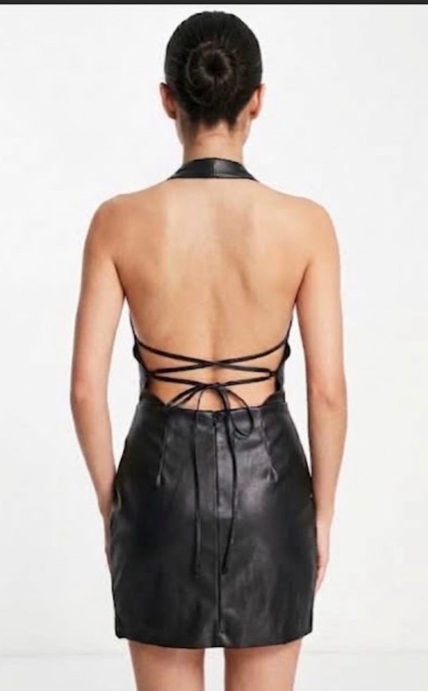 Sexy Little Black Dress- looks like leather