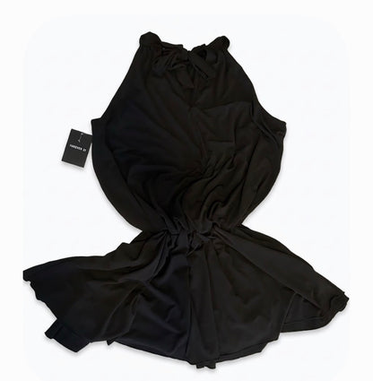 Forever 21 Women’s Black Halter Tie-Neck Chiffon Mini Blouson Elastic Waist Dress XS