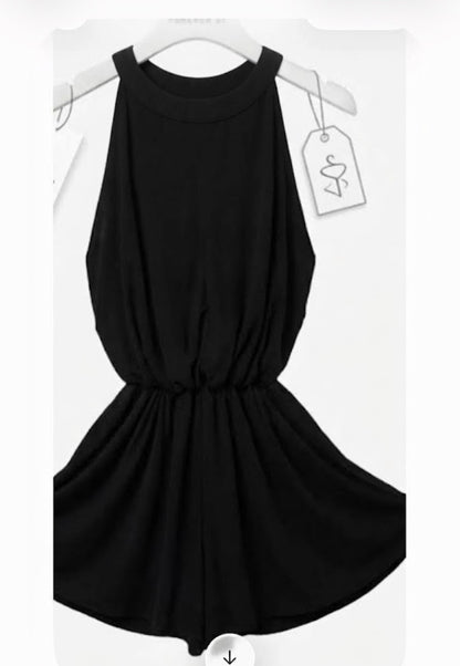 Forever 21 Women’s Black Halter Tie-Neck Chiffon Mini Blouson Elastic Waist Dress XS