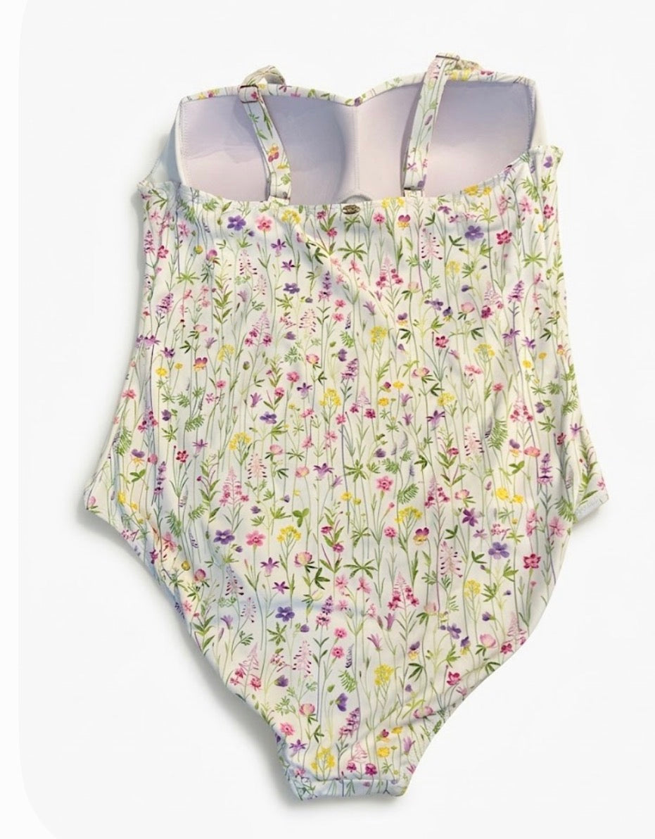 3 X Plus size Betsey Johnson Women’s Floral One-Piece swimsuit Cup Lined Built-In Bra