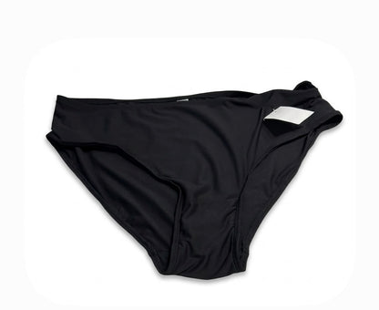 Women's Plus 2X Black Solid High-Waist Swim Bottom Nylon/Spandex 1 Piece  (bottom only)