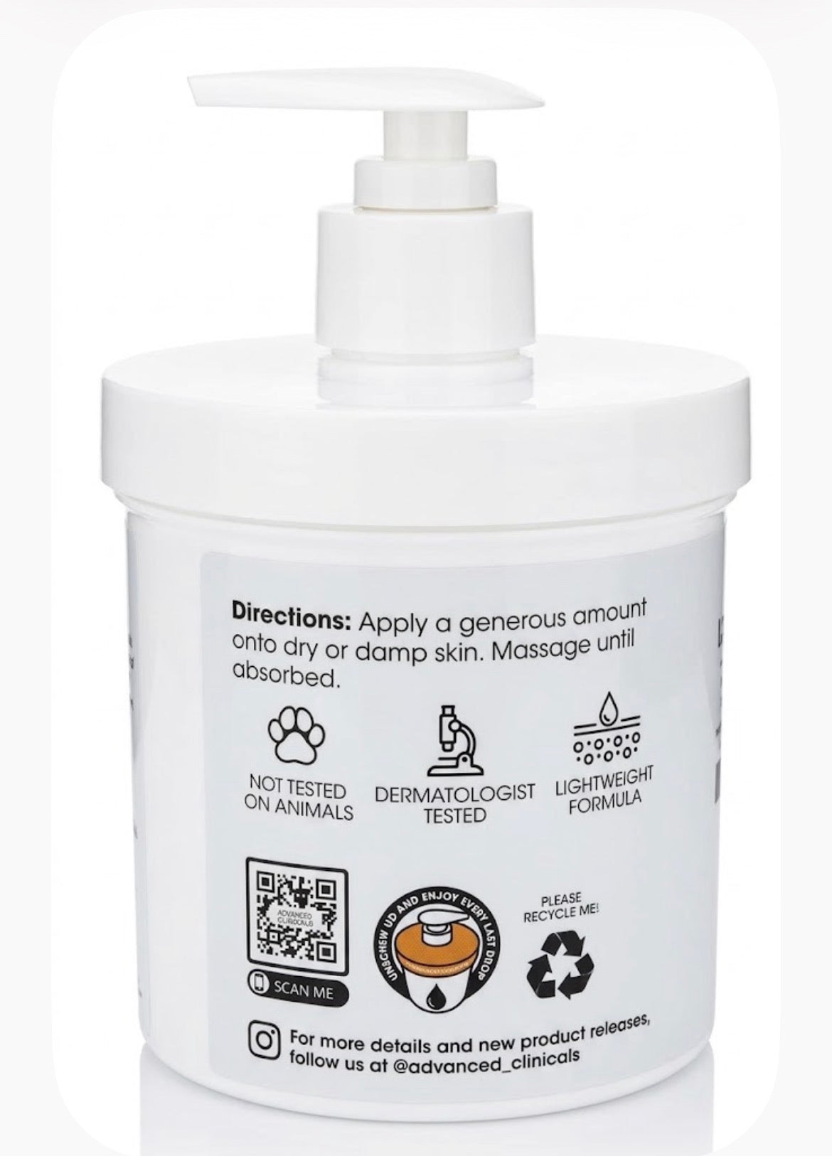 Advanced Clinicals Vitamin C Dark Spot Brightening Face Cream Ferulic Acid 16 oz