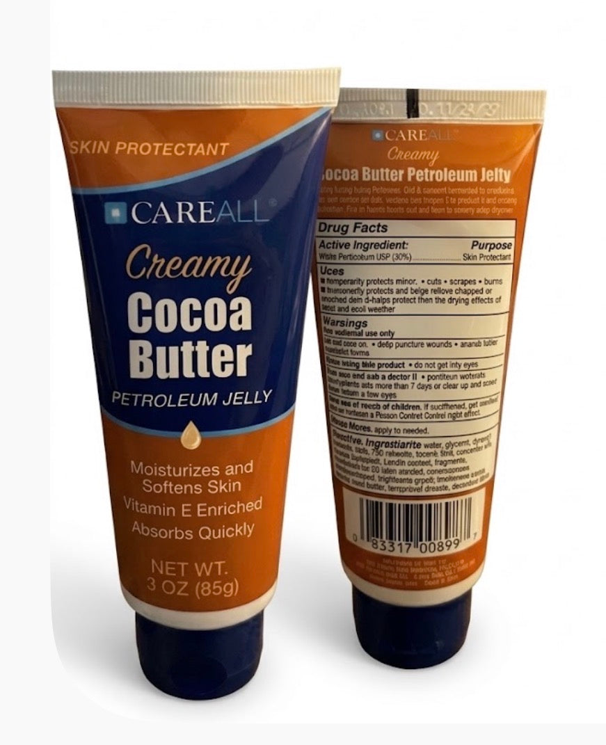 CareAll Creamy Cocoa Butter Petroleum Jelly Moisturizer Skin Protectant 3 oz