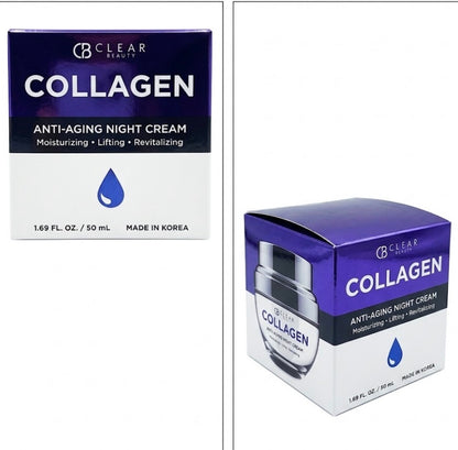 CB Clear Beauty Collagen Anti-Aging Lifting Night Cream for Face 1.69 fl oz