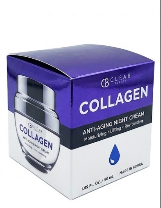 CB Clear Beauty Collagen Anti-Aging Lifting Night Cream for Face 1.69 fl oz