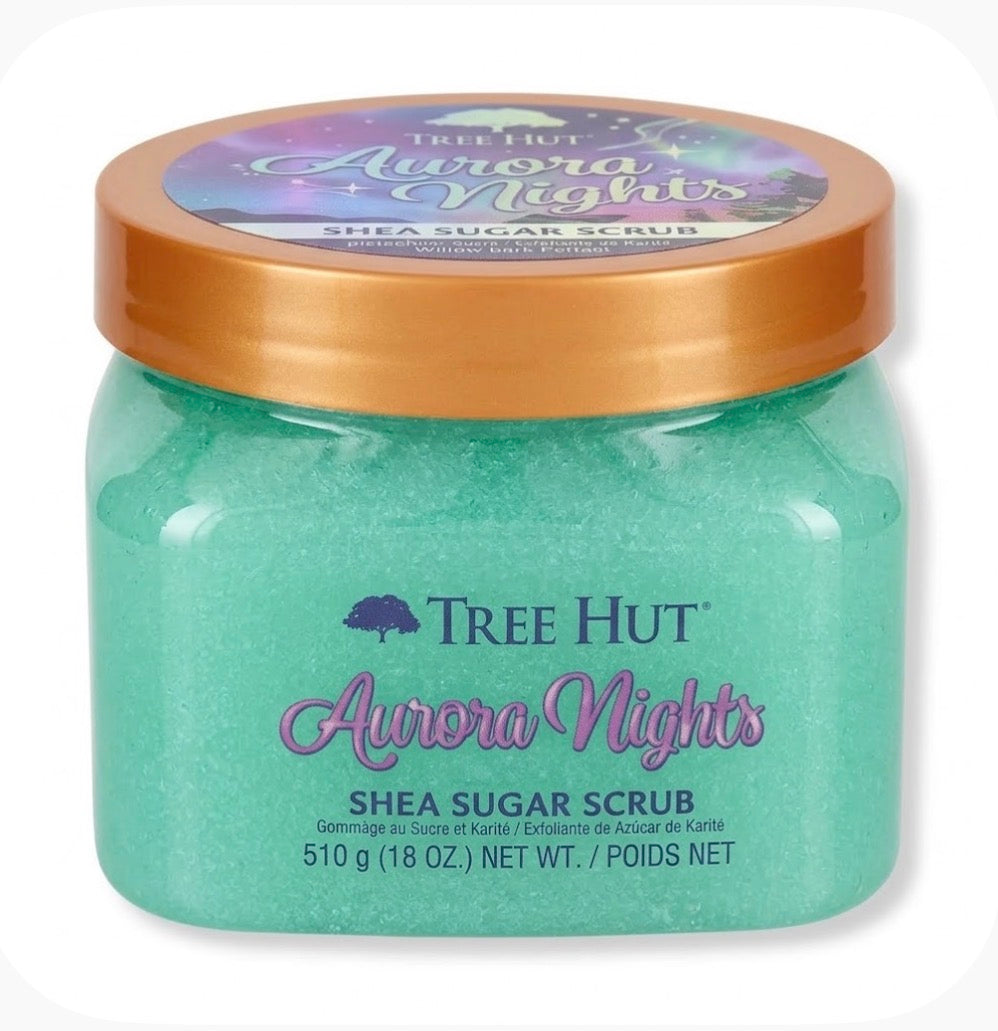 Tree Hut Aurora Nights Shea Sugar Body Scrub w/ Shea Butter & Willow Bark 18 oz