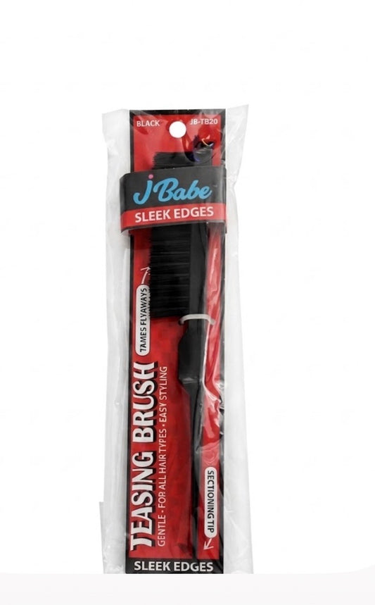 J'Babe Teasing Brush Black with Sectioning Tip Tames Flyaways Easy Styling