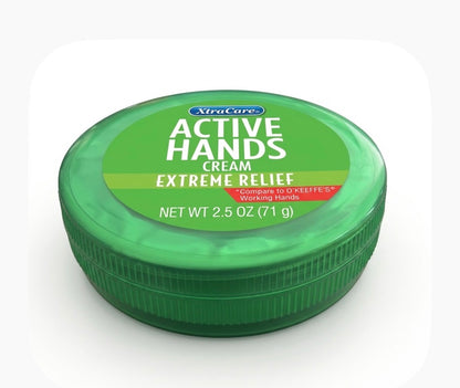XtraCare Active Hands Cream Extreme Relief Hand Moisturizer Daily Use 2.5 oz