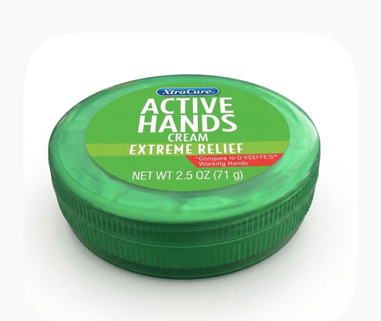 XtraCare Active Hands Cream Extreme Relief Hand Moisturizer Daily Use 2.5 oz