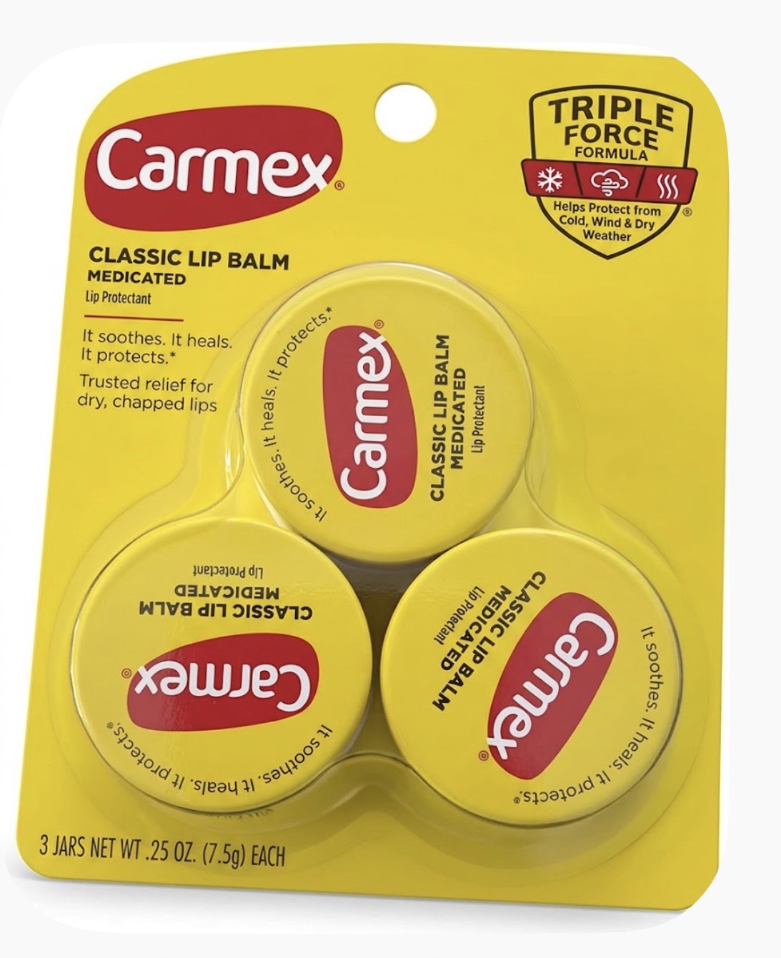 Carmex Classic Medicated Lip Balm- 3 pk .0.25 oz