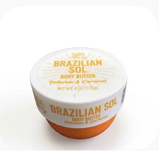 SPA Luxury Brazilian Sol Body Butter Pistachio Caramel Moisturizer 6 oz